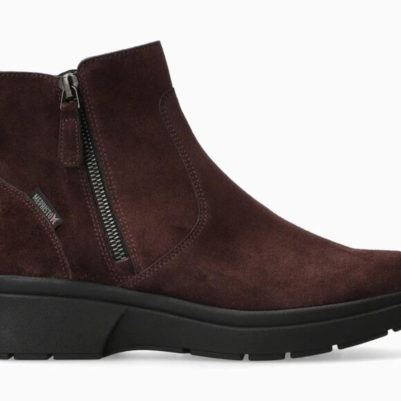 Mephisto $379 Doucia Plum Suede Zip Booties Sz 9.5 NIB! - Picture 3 of 5